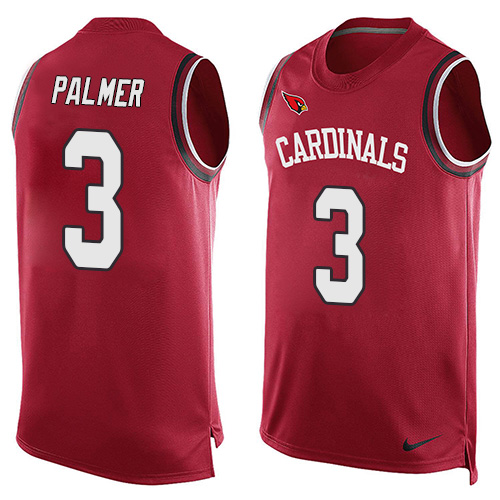 Men's Limited Carson Palmer Nike Jersey Red - #3 Player Name & Number Tank Top NFL Arizona Cardinals